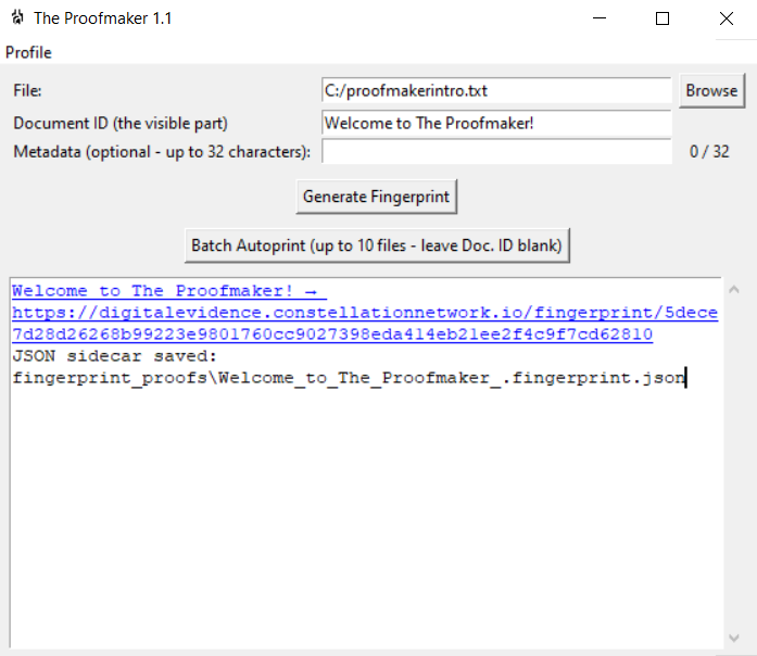 The Proofmaker interface preview